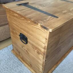 Vintage Style Storage Ottoman Lounge Bedroom Blanket Box Toybox Solid Pine Trunk. Delivery Quote Available - thumbnail 2