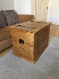 Vintage Style Storage Ottoman Lounge Bedroom Blanket Box Toybox Solid Pine Trunk. Delivery Quote Available