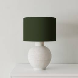 Velvet Lampshade - Forest Green With White Lining, Handmade Lampshades, Table Lamp Shade - thumbnail 2