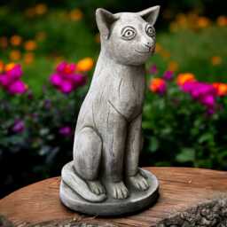Concrete Sitting Cat Statue Large Stone Feline Figurine Cement Pet Memorial Sculpture Outdoor Garden Ornament Cat Lover Gift Home Decor - thumbnail 1