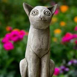 Concrete Sitting Cat Statue Large Stone Feline Figurine Cement Pet Memorial Sculpture Outdoor Garden Ornament Cat Lover Gift Home Decor - thumbnail 2