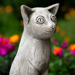 Concrete Sitting Cat Statue Large Stone Feline Figurine Cement Pet Memorial Sculpture Outdoor Garden Ornament Cat Lover Gift Home Decor - thumbnail 4