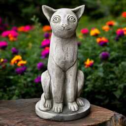 Concrete Sitting Cat Statue Large Stone Feline Figurine Cement Pet Memorial Sculpture Outdoor Garden Ornament Cat Lover Gift Home Decor - thumbnail 3
