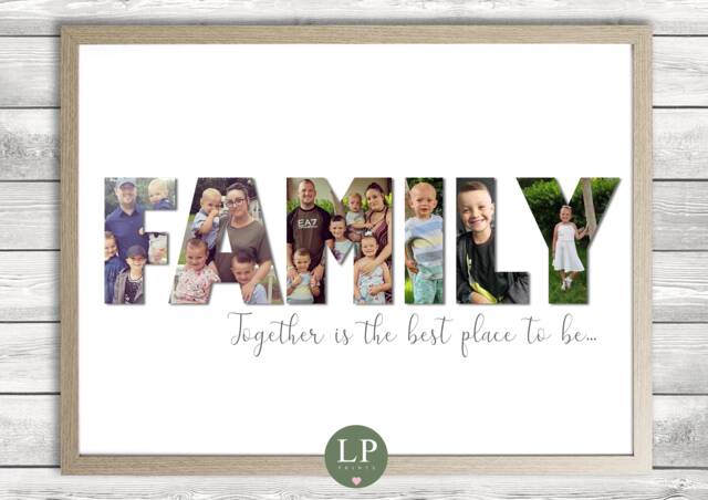 Personalised Family Photo Print Birthday Mothers Day Fathers Gift Christmas Present - image 1