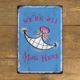 Cheshire Cat Metal Wall Sign Alice in Wonderland Tea Party Decor - thumbnail 1