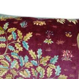 William Morris The Brook, Arts & Crafts, Burgundy, Duck Egg Blue, Velvet Cushion, Throw Pillow Cover, Home Decor, 14 X 20 Ins - thumbnail 2