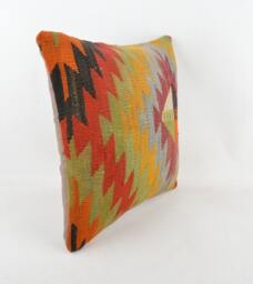 Kilim Pillow K20 16x16Inc, Kilim Cover, Home Decor, Decorative Throw - thumbnail 2
