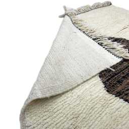 Handmade Beni Ourain Rug White Moroccan Wool Area Rug - thumbnail 4