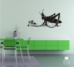 Steampunk Grasshopper Wall Decal - Vinyl Art Stickers Custom Home Decor - thumbnail 1