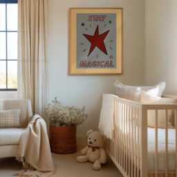 Stay Magical Kids Wall Art Print, Nursery Decor, Cute Star Illustration For Children's Room, Inspirational Art, Play Room Unframed - thumbnail 3