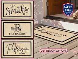 Personalised Family Name Outdoor Welcome Rug, Hard Wearing Door Mat - thumbnail 1