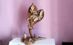 Butterly Sculpture, Heart Wooden Butterfly Family Heart