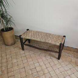 Moroccan Bench With Palm Leaf Cord - thumbnail 2