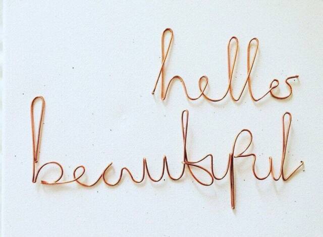 Hello Beautiful - Wire Word Sign Words Bespoke Home Decor Decor Wall Art Bedroom Hanging - image 1