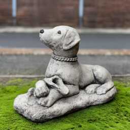 Relaxing Dog Figurine Concrete Labrador Statue Outdoor Lying Sculpture Garden Pet Ornament Animal Decoration Dog Lover Gift Handmade - thumbnail 1