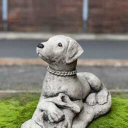 Relaxing Dog Figurine Concrete Labrador Statue Outdoor Lying Sculpture Garden Pet Ornament Animal Decoration Dog Lover Gift Handmade - thumbnail 4