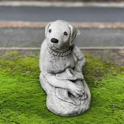 Relaxing Dog Figurine Concrete Labrador Statue Outdoor Lying Sculpture Garden Pet Ornament Animal Decoration Dog Lover Gift Handmade - thumbnail 3