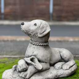 Relaxing Dog Figurine Concrete Labrador Statue Outdoor Lying Sculpture Garden Pet Ornament Animal Decoration Dog Lover Gift Handmade - thumbnail 2