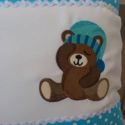 Pillow With Name For Birth, Pillow, Baby Bear - Turquoise - thumbnail 3