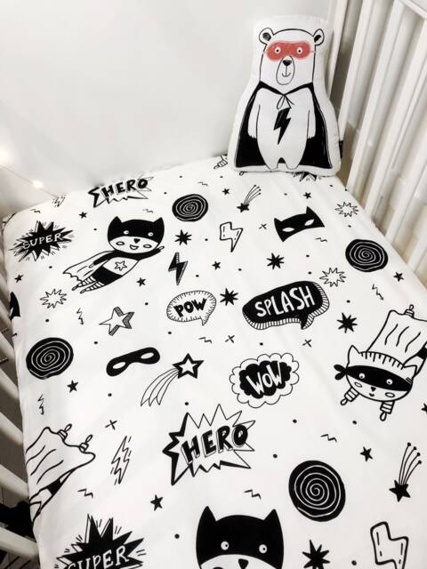 Comic Superhero Bedding, Bedding, Children's Room Decor, Superhero, Kids Duvet Covers, Fitted Sheets