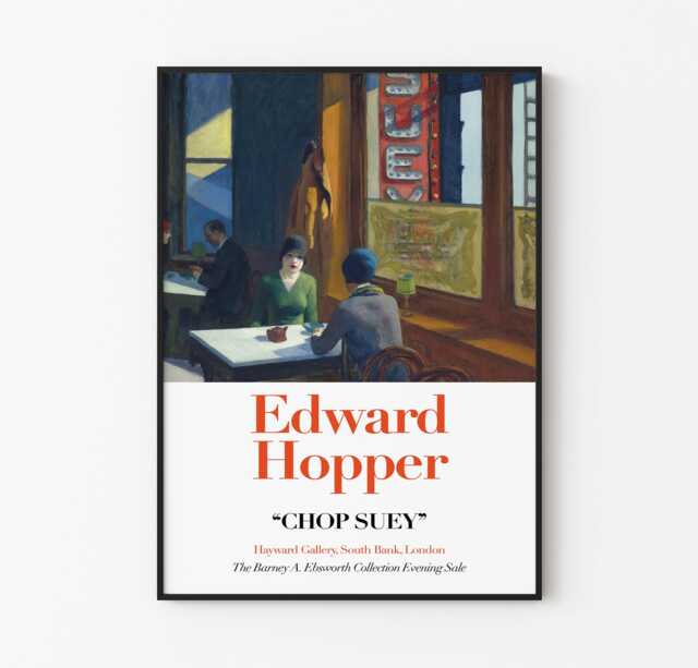 Edward Hopper Print, Chop Suey Exhibition Poster, American Realism Wall Art, Vintage Diner Art Nighthawks Artist - image 1
