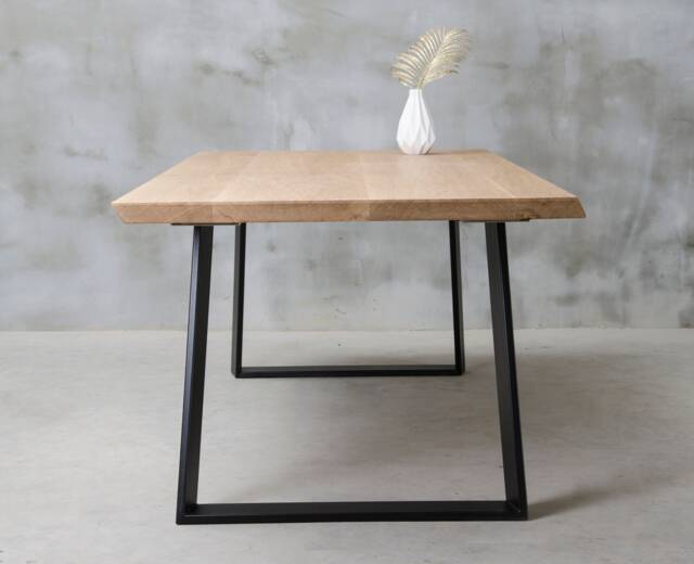 Live Edge Dining Table, Oak Table, One Slab Wooden Industrial Dining Table - image 1