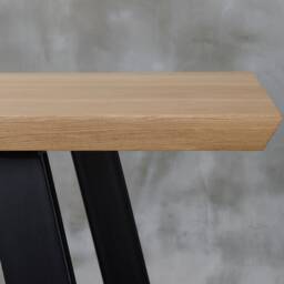 Live Edge Dining Table, Oak Table, One Slab Wooden Industrial Dining Table - thumbnail 4