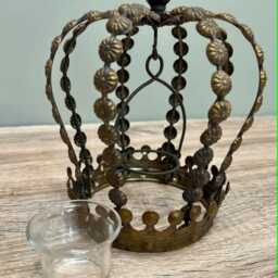 Crown Lantern Candle Holder Metal Tea Light Unique Home Antique Style Decoration - thumbnail 2