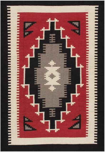 Custom Handwoven Wool Kilim Rug Southwest Tribal Design - image 1