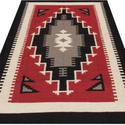 Custom Handwoven Wool Kilim Rug Southwest Tribal Design - thumbnail 4