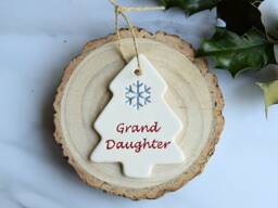 Grand Daughter Christmas Tree Decoration, Handmade Ceramic Gift For Daughter - thumbnail 1