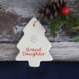 Grand Daughter Christmas Tree Decoration, Handmade Ceramic Gift For Daughter - thumbnail 3