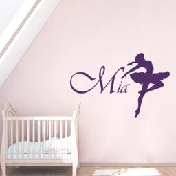 Wall Decal Name Personalized Custom Decals Vinyl Sticker Art Home Decor Mural Girls Ballet Dancing Dancer Ballerina Baby Nursery Eg20 - thumbnail 1