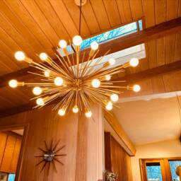 Handmade Mid Century Black Sputnik Chandelier, 24 Light, 36 - thumbnail 2
