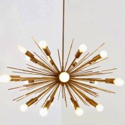 Handmade Mid Century Black Sputnik Chandelier, 24 Light, 36 - thumbnail 3