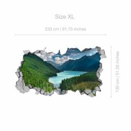River & Mountains - Broken Wall 3D Stickers Art Sticker Decal Wallpaper Wall Decals -Sku Rimo3Dw - thumbnail 4