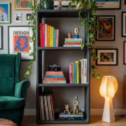Luno Big Bookcase, Micro Concrete Texture - thumbnail 2