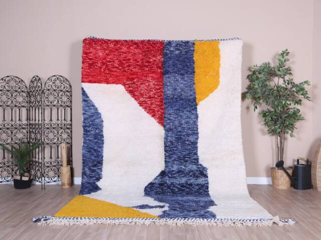 Authentic Moroccan Rug, Beni Ourain Rug 7x10 Ft, Wool - image 1