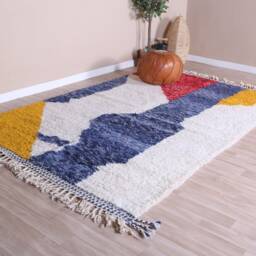 Authentic Moroccan Rug, Beni Ourain Rug 7x10 Ft, Wool - thumbnail 3