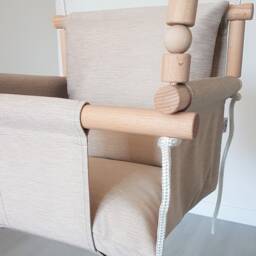 Baby Swing. Babyschaukel. Kinderschaukel. Balan??oire. Montessori Toddler Beige Polyester Waterproof - thumbnail 2