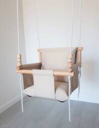 Baby Swing. Babyschaukel. Kinderschaukel. Balan??oire. Montessori Toddler Beige Polyester Waterproof - thumbnail 1