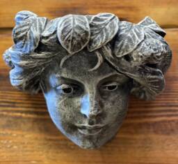 stone Garden Female Girl Lady With Leaves Wall Plaque Planter Plant Pot Ornament - thumbnail 1