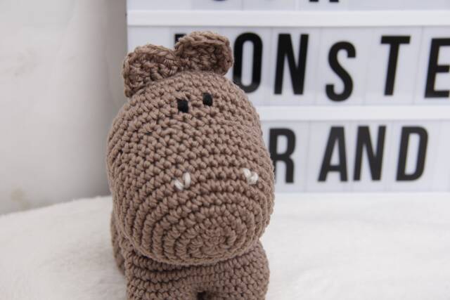 Crocheted Music Box Hippo - image 1