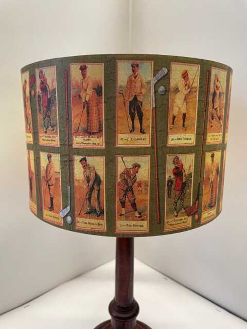 Golfing Lampshade Vintage Golfers Shabby Chic Green Fathers Day Gift Fatta Da Mamma - image 1