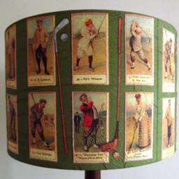 Golfing Lampshade Vintage Golfers Shabby Chic Green Fathers Day Gift Fatta Da Mamma - thumbnail 4