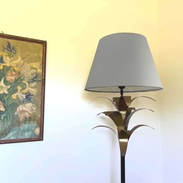 Silver Light Grey Cotton Empire Lampshade, Coolie Ceiling Light Shade - image 1