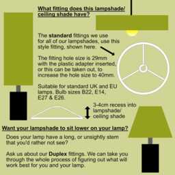 Silver Light Grey Cotton Empire Lampshade, Coolie Ceiling Light Shade - thumbnail 3