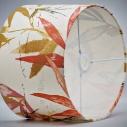 Burnt Orange Leaves Lampshade, Table Floor Lamp/Ceiling Pendant, Small Medium Large, 15cm 20cm 25cm 30cm 35cm 40cm Fabric Drum Light Shade - thumbnail 3