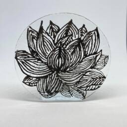 Lotus Flower Fused Glass Tea Light Holder - thumbnail 3