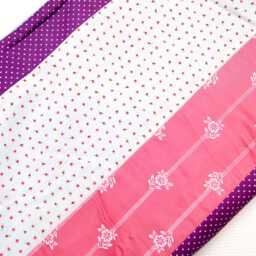 Baby Blanket With Pillow, Cuddly Blanket, Children's in Patchwork Style Pink & Blue Flowers, Handmade By Bab-Berlin - thumbnail 3